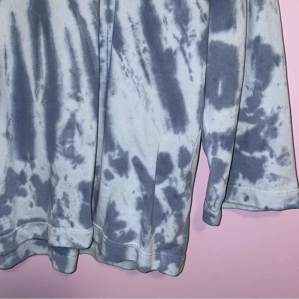 Pure Jill by J Jill S Blue Boho Tie-Dye Long Sleeve Tee Cotton Knit